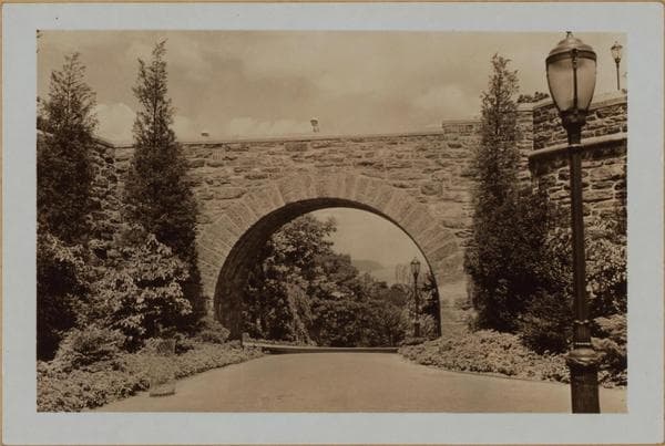 Manhattan: Fort Tryon Park - Small bridge., 1936