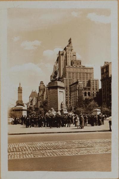 Manhattan: Central Park entrance at Columbus Circle., 1933