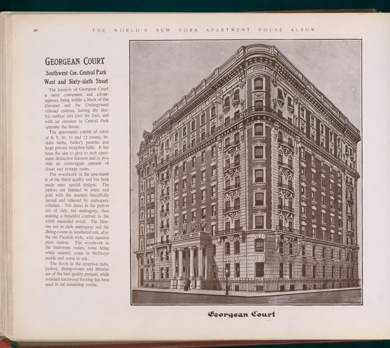 Georgean Court. Southwest Corner Central Park West and Sixty-sixth Street., 1910-03