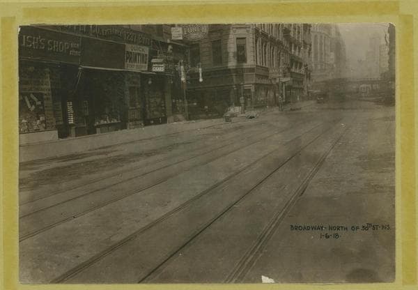 Broadway - 30th Street, west side - looking north, 1918-01-06