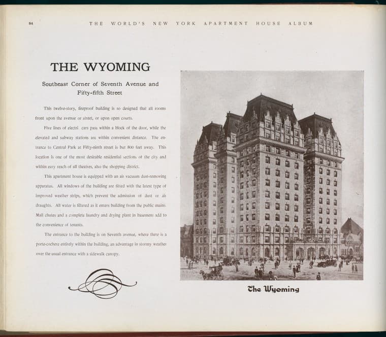 The Wyoming. Southeast Corner of Seventh Avenue and Fifty -fifth Street., 1910-03