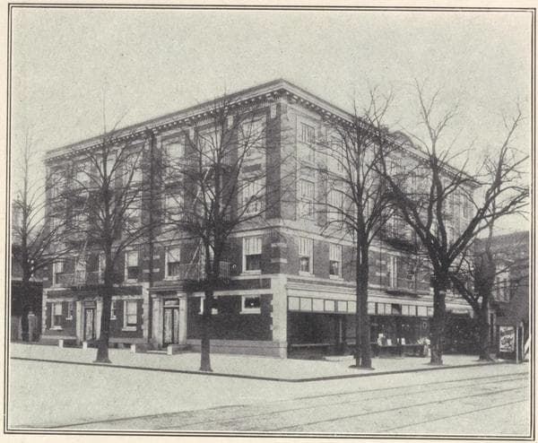 Northeast corner Vanderbilt and Gates Avenues, Brooklyn Borough; Plan of first floor; Plan of upper floors., 1908
