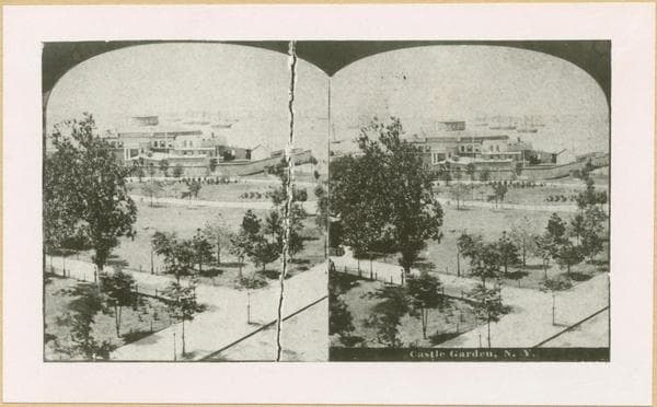 Manhattan: Battery Park - Castle Garden, later Aquarium on Hudson River shore., 1880