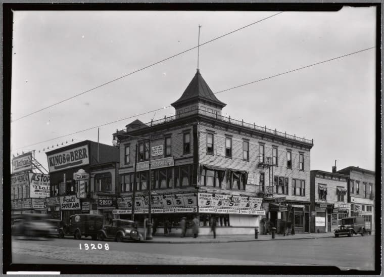 Nathan's Famous; Patsy's Beer: Surf Ave-W. 15th St., Brooklyn, 1934