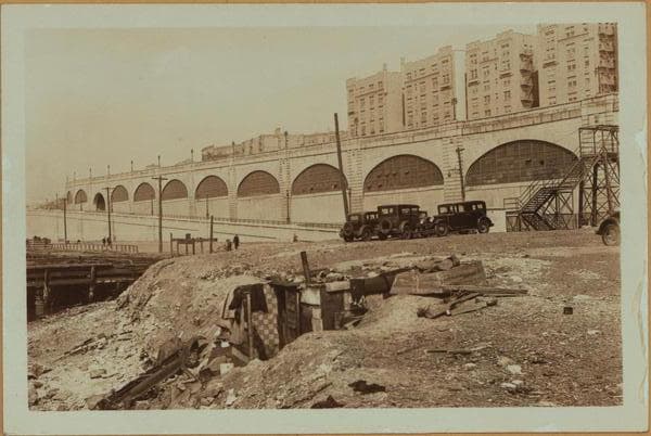 Squatters Colony at the Hudson River., 1934