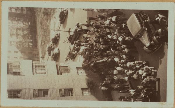 Fires, accidents and tragedies - [Traffic accident at intersection.], 1934