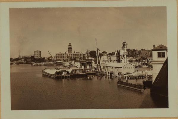 Flushing River - Queens - Roosevelt Avenue - [W. J. Sloan Furniture Company - Tisdale Lumber and Coal Company.], 1935