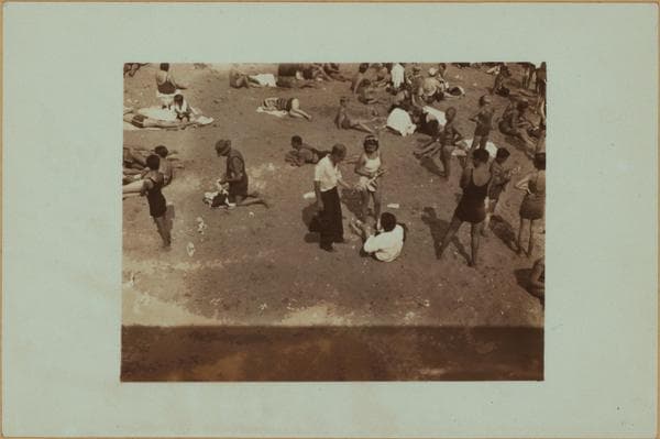 Islands - Coney Island beach - [Sunbathers and vendors.], 1932