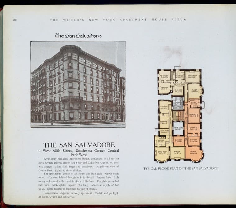 The San Salvadore, 2 West 98th Street, Southwest corner Central Park West., 1910-03