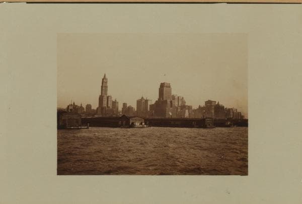 North (Hudson) River - Shore and Skyline - Manhattan - Battery - 14th Street - [New York Telephone Company ; Woolworth Building]., 1926
