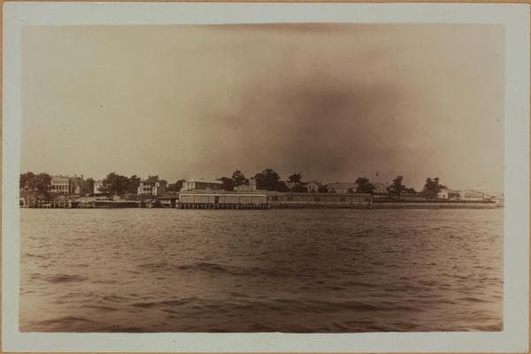 Islands - Governors Island - [View of the island from a ferry boat in Buttermilk Channel.], 1931