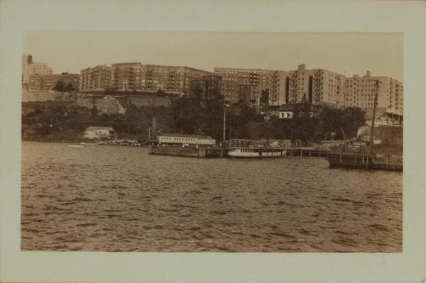 North (Hudson) River - shore and skyline - George Washington Bridge., 1926