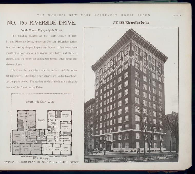 No. 155 Riverside Drive. South Corner Eighty-eighth Street., 1910-03