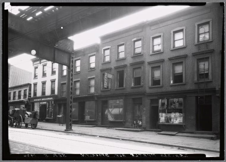 Fort Green Lumber and Pocket Billiards: 258-260 Myrtle Ave. Navy St, Brooklyn, 1934