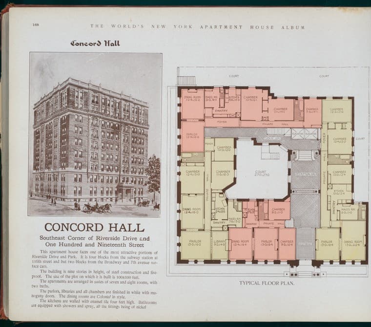 Concord Hall, Southeast corner of Riverside Drive and One Hundred and Nineteenth Street., 1910-03
