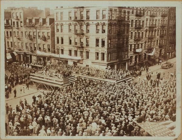 Celebrations - Parades - Municipal events - [Ceremony of marking demolition of Lower east side tenements - Governor Alfred E. Smith.], 1933