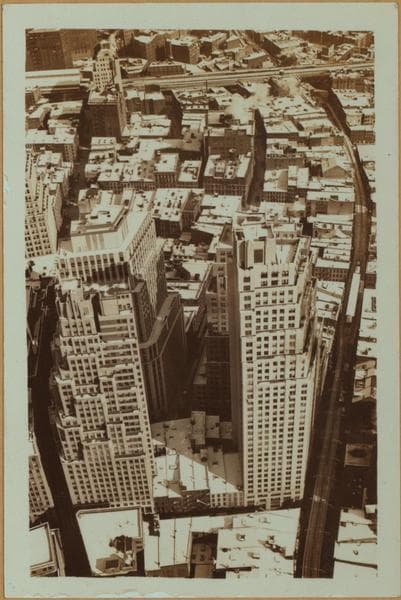 General view - [Manhattan - Between Pine and Cedar Streets - 60 Wall Street Tower (Northeast).], 1933–1934
