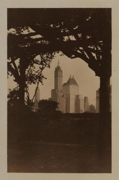 Manhattan: Central Park - Pathways. [Ritz Tower ; Sherry-Netherland Hotel]., 1927–1928