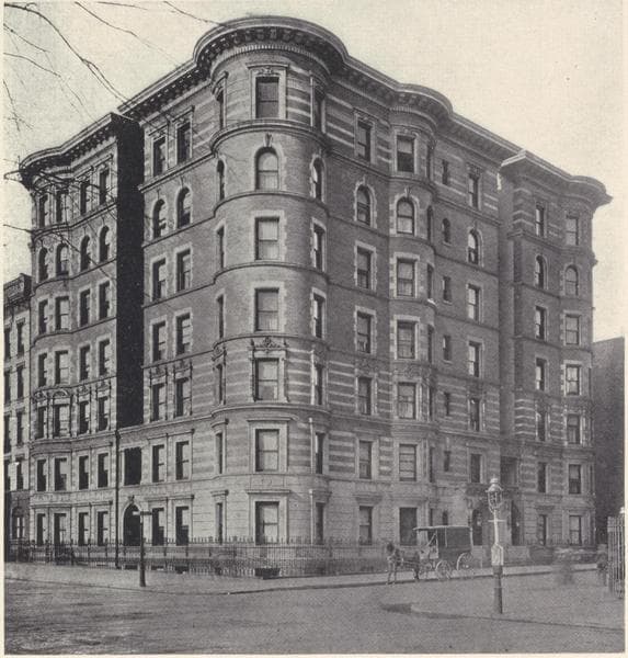 The Alclyde, 2 West 94th Street, southwest corner Central Park West; Plan of upper floors., 1908