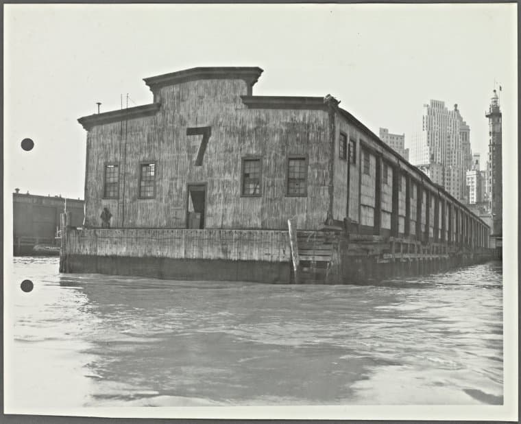 Pier 7, East River, Close View, 1951