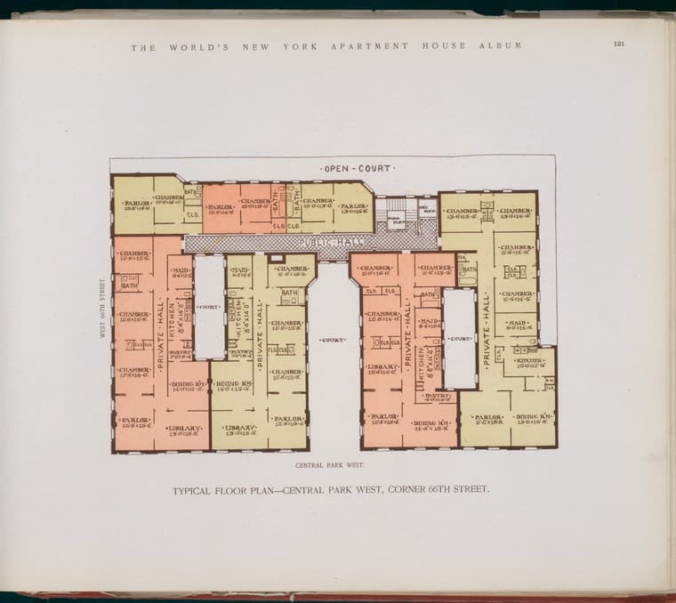 Typical floor plan -- Central Park West , corner 66th Street., 1910-03