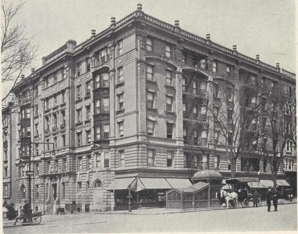 Cromwell Apartments, northwest corner Broadway and 137th Street; Plan of first floor; Plan of upper floors., 1908