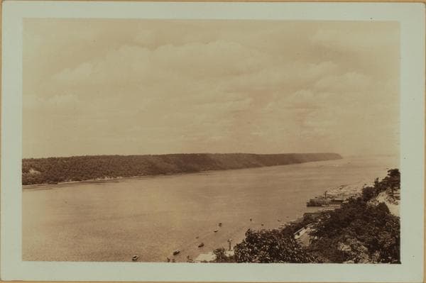 North (Hudson) River - Shore and skyline - Manhattan - George Washington Bridge - [Dyckman Street ferry.], 1936