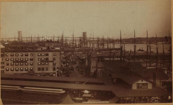 Bridges - Brooklyn Bridge - [views from South Ferry and Brooklyn]., 1900