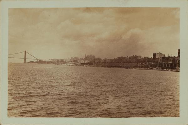 North (Hudson) River - shore and skyline - George Washington Bridge., 1931–1934