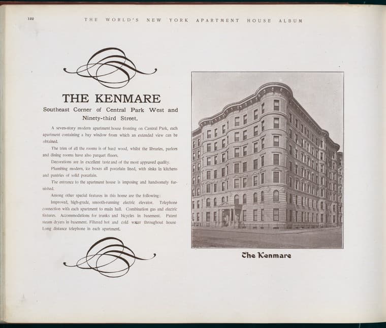 The Kenmare. Southeast Corner of Central Park West and Ninety-third Street., 1910-03