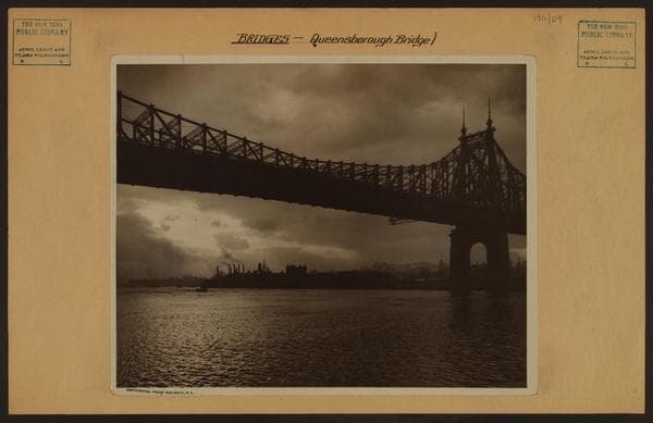 Bridges - Queensboro [Queensborough] Bridge - [View of the bridge from Astoria, Queens.], 1935