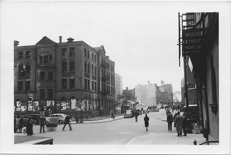 Amsterdam Avenue at 92nd Street and , West side to Northeast, Manhattan, 1939-10-14