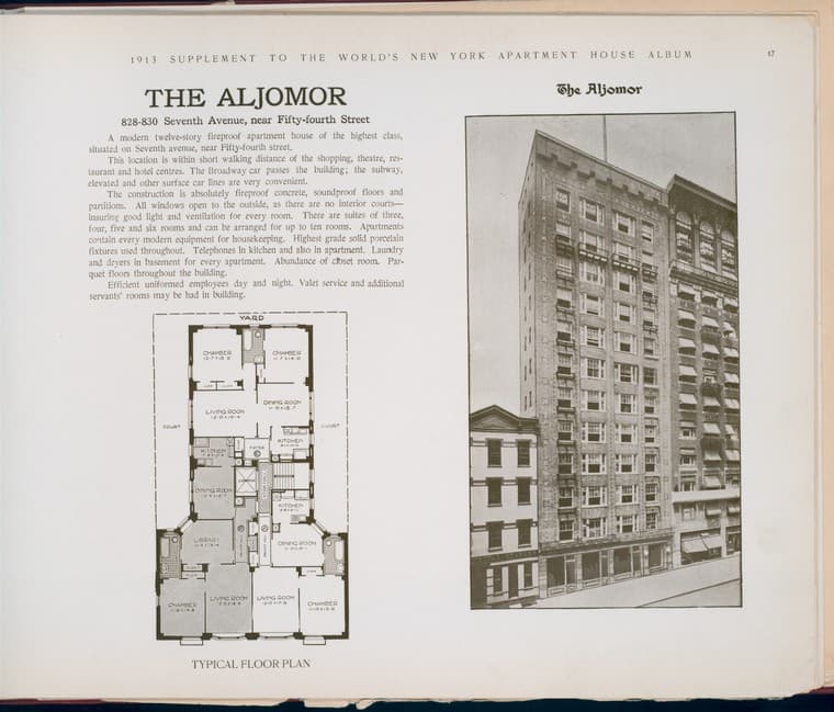 The Aljomor. 828-830 Seventh Avenue, near Fifty-fourth Street., 1913