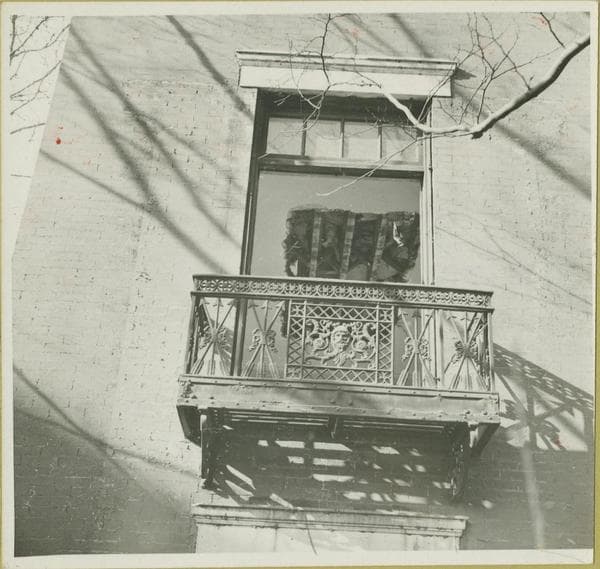 Washington Sq. North - Fifth Avenue [balcony detail], 1951-01-19