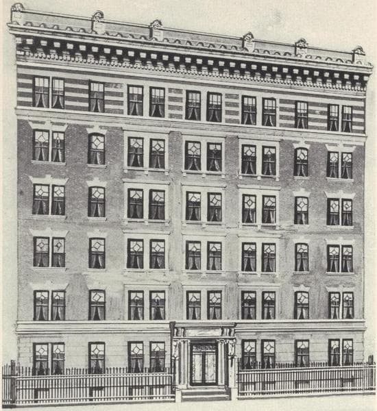 Nos. 535 West 151th Street, and Nos. 534 West 152th Street; Plan of first floor; Plan of upper floors., 1908