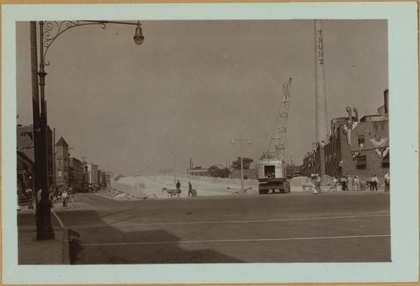 Bridges - Kosciusko Bridge over Newtown Creek, Brooklyn, New York - [Construction.], 1936–1939