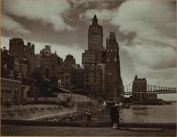East River - Shore and skyline of Manhattan from East 49th Street - [Beekman residential area.], 1938