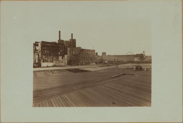 Islands - Coney Island - [Riegelmann boardwalk - Ruins of Coney Island fire of 1932.], 1932