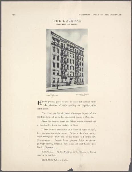 The Lucerne, 503-507 West 143rd Street., 1908