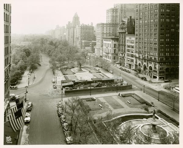 General View - Manhattan - Aerial View - Grand Army Plaza - Fifth Avenue - Central Park South, 1860–1920