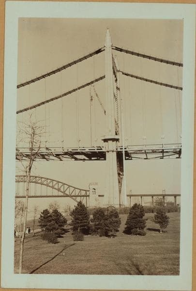 Bridges - Triborough Bridge - [Bridge tower - Astoria Park, Queens.], 1935
