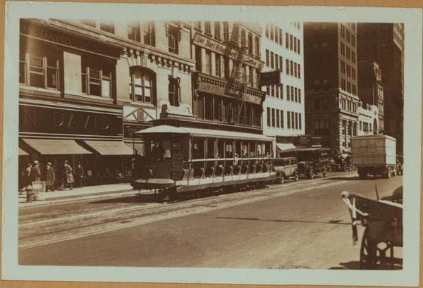 Transportation - Trolley - Open-air street car., 1935