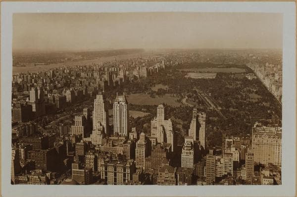 Manhattan: Central Park - Aerial view from Radio City., 1933