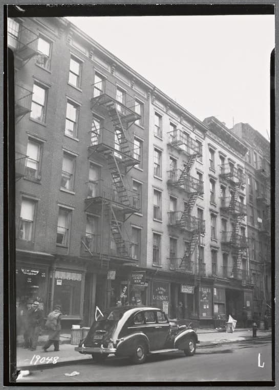 Tenements & storefronts; O.K. Hand Laundry: 634-642 E. 9th St-Av B-Av C, Manhattan, 1938