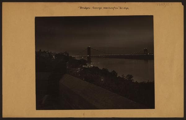 Bridges - George Washington Bridge - [View of the bridge at night from Fort Tryon Park.], 1939