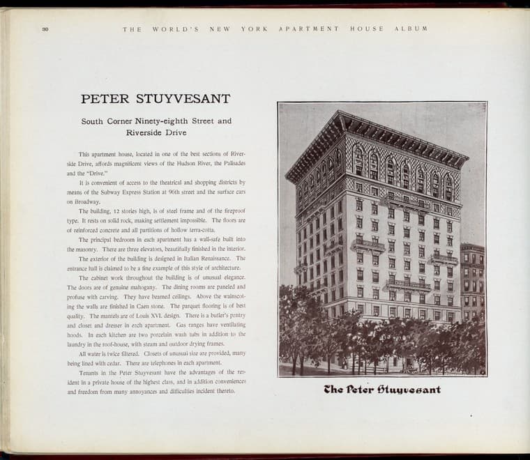 Peter Stuyvesant. South Corner Ninety-eighth Street and Riverside Drive., 1910-03