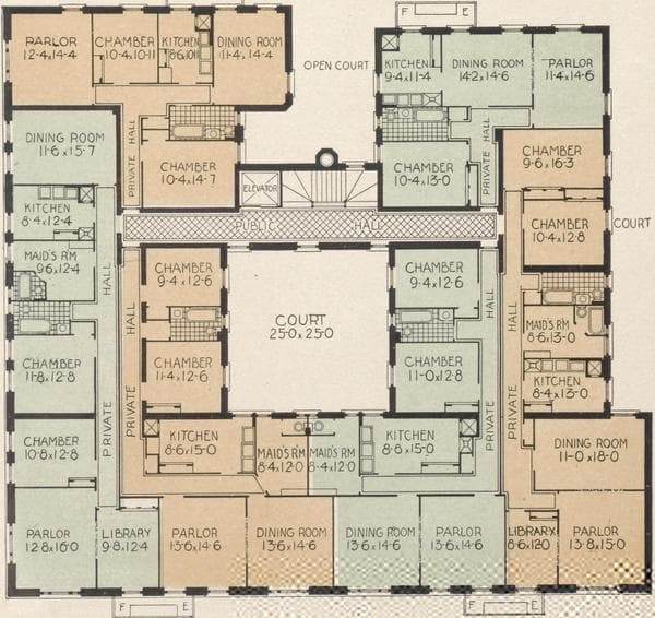 The General Washington, northwest corner St. Nicholas Avenue and 180th Street; Plan of first floor; Plan of upper floors., 1909