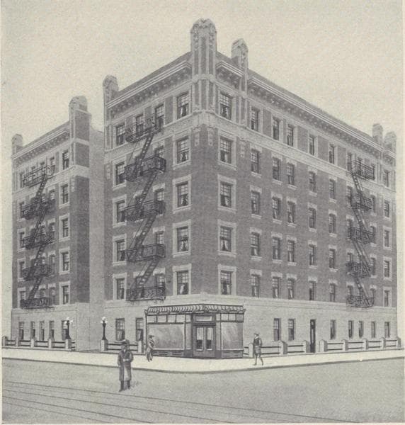 The Continental, northeast corner Broadway and 177th Street; Plan of first floor; Plan of upper floors., 1909
