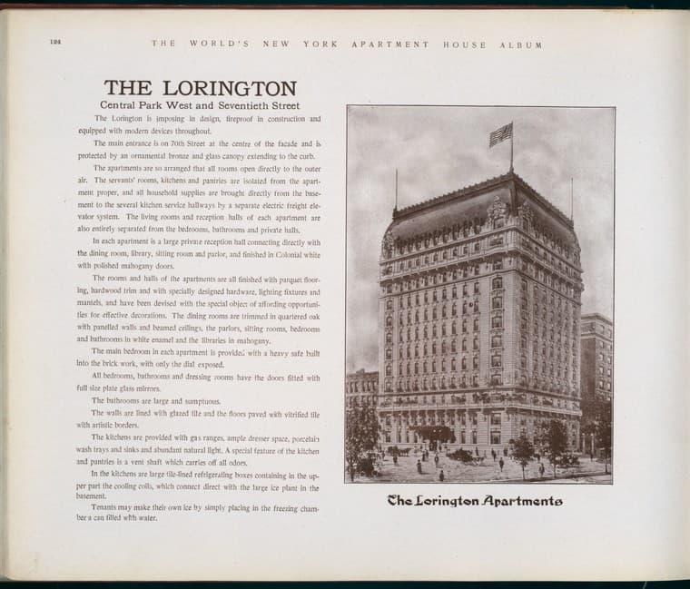 The Lorington. Central Park West and Seventieth Street., 1910-03