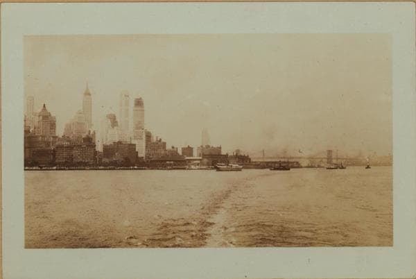 East River - Shore and skyline of lower Manhattan - South Ferry - Williamsburg Bridge - Battery Park - Coenties Slip - [South Brooklyn Municipal Ferry.], 1925–1931